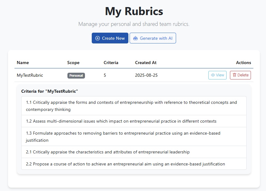 AI Rubric Builder